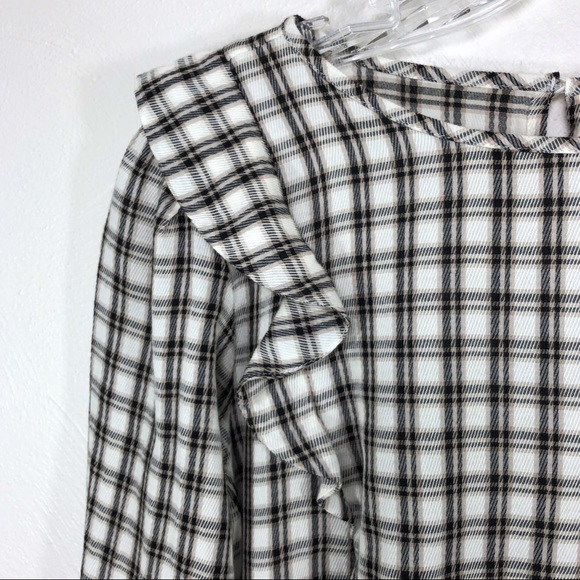 ❌SOLD❌LOFT Plaid Ruffle Top - Picture 6 of 8